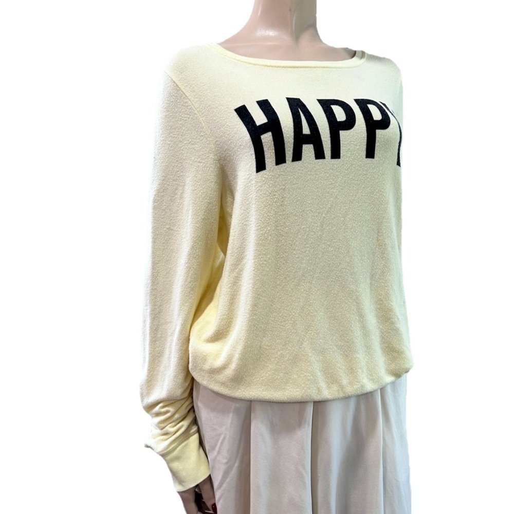 Wildfox Yellow 'HAPPY' Sweatshirt - Picture 12 of 12